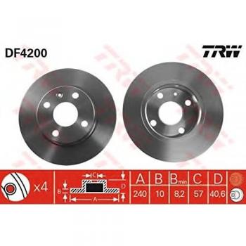 Disco de freno TRW DF4200, completo, 1 pieza