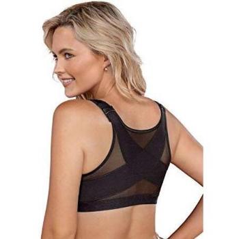 Leonisa Women's Wireless Posture Corrector Back Support Bra - Black Maternity Plus Size 40B