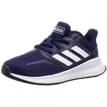 adidas Unisex Kids' Runfalcon K Running Shoe, Dark Blue FTWR White Core Black, 2 UK