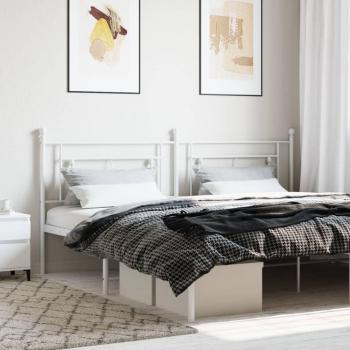 Cabecero de metal blanco 193 cm Vidaxl
