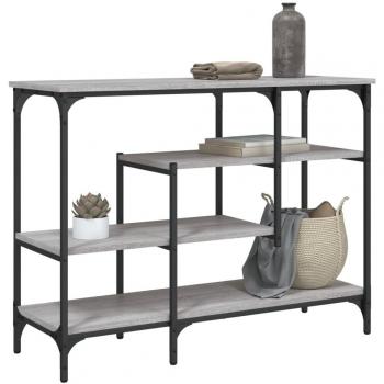 Mesa consola con estantes 100x35x75 cm Negro, Roble Sonoma, Roble ahumado - Mesa de sofá, Mesa de Entrada para Salón, Consola de Entrada, Mueble Recibidor, Mesita, Mesa