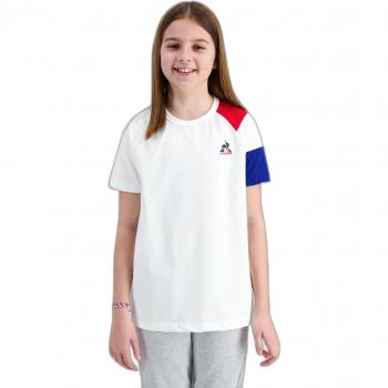 Camiseta Le Coq Sportif Essentiels Infantil Manga Corta Blanco Azul Rojo