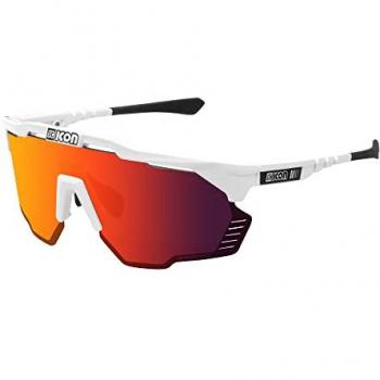 Gafas Scicon Aeroshade Kunken Blanco con Lentes Multiespejadas Rojas