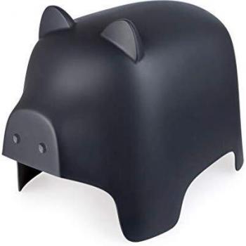 Balvi Taburete Piggy Color Gris Oscuro con Forma de Cerdito Reposapies para Interior y Exterior. Plástico PP