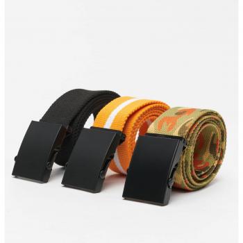 Urban Classics Trio Belts Set - Black/Camouflage/White, S/M