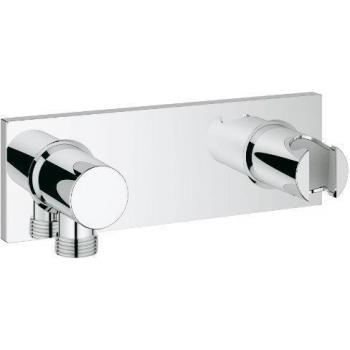 GROHE 27621000 - Grohtherm F placa con codo de conexión y soporte para teleduchas, metal