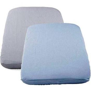 Juego de Sábanas Bajeras Compatibles con Chicco Next2Me, 2 Piezas, 50 x 83 cm, 100% Algodón, 2 Sábanas Minicuna con Bordes Elásticos, Accesorios Recién Nacido +0 Meses - Puntos y Rayas
