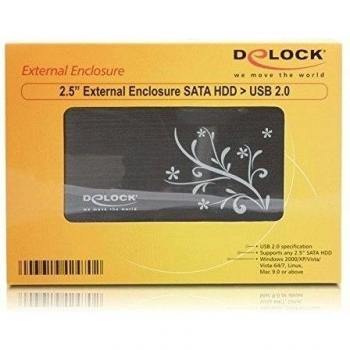 DeLOCK 2.5 SATA HDD Enclosure - Caja de Disco Duro, Negro