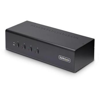4-Port Dual-Monitor DisplayPort KVM Switch 4K 60Hz with USB Hub and Audio Support