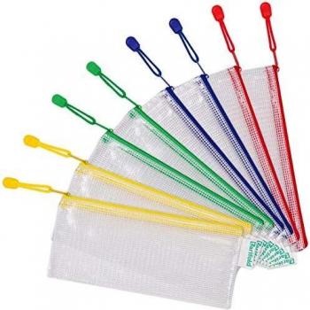 PACK DE 8 BOLSAS ZIPPER MULTIUSOS PVC - CON CIERRE CREMALLERA CHEQUERA SURTIDO TARIFOLD 509049
