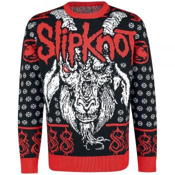 Slipknot Holiday Sweater 2018 Christmas Jumper Negro/Rojo/Blanco 4XL