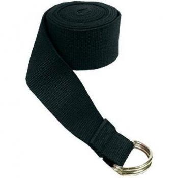 Correa de yoga con cinturón metálico, noir, 1,8 m x 3,8 cm
