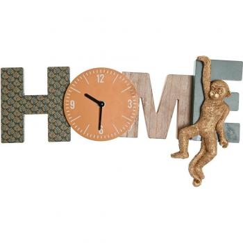 Decoración de Pared Amarillo Verde Tropical 42 x 5 x 22 cm con Reloj Mono