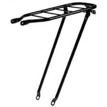 Portabultos trasero para bicicleta de 28 pulgadas Steco, color negro brillante, sin soporte plegable