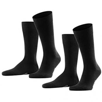 Falke Happy Men's Crew Socks 2-Pack - Black, Size 43-46