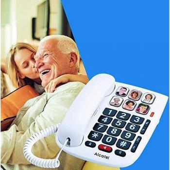 Alcatel T MAX 10, Teléfono Teclas Grandes con 6 Memorias Directas, Blanco