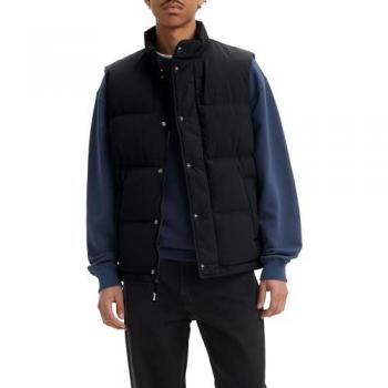 Chaleco guateado de hombre Levi's Rockridge negro azabache con cremallera y botones automáticos, talla S