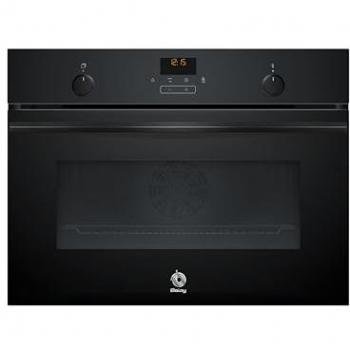Horno Compacto Multifunción BALAY 3CB4821G3, 45 cm, Cristal Negro, Aqualisis, Control Comfort, Raíles Flex