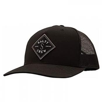 Salty Crew Gorra Sea Line Retro Trucker con diseño retro, malla trasera para ventilación, ajuste snapback, logo bordado en la parte frontal y visera curvada