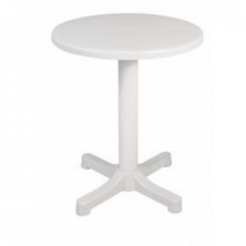 Garden Life 4015 Mesa Redonda para balcón, Blanco, 70x61x12 cm