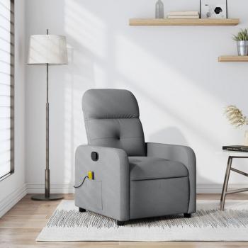 Silla de masaje reclinable gris claro en tela Vidaxl con función de masaje, reclinable, tapizado en tela suave y resistente, estructura robusta, diseño ergonómico para mayor comodidad