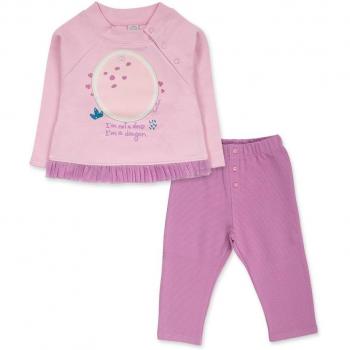 Conjunto de bebé niña Tuc Tuc con camiseta con volante y pantalón Dragon Finder