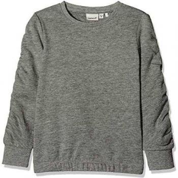 NAME IT Nmfmari LS BRU Sweat Camp Sudadera, Gris