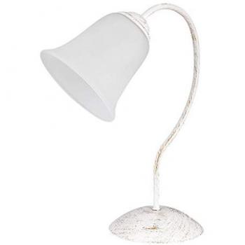 Lámpara Flexo de Escritorio Antiguo Blanco E27 Cristal FABIOLA RABALUX