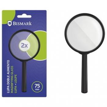 Lupa de aumento Bismark 330647 con lente de doble aumento y diámetro de 75 mm