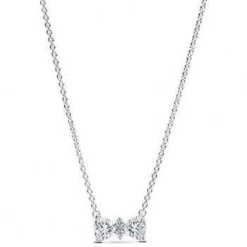 Pandora Silver Sparkling Bow Necklace 393509C01-45