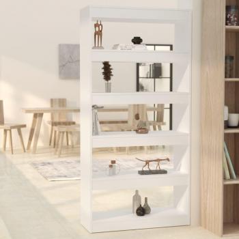 Estantería divisor de madera ingeniería 80x30x166 cm en color Blanco, Negro y Roble Sonoma, mueble de almacenaje para oficina, estudio, sala de estar y dormitorio