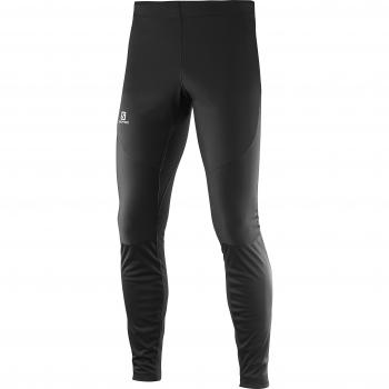 Salomon Hombre Mallas largas para running de invierno Trail Runner WS, Mezcla de sintéticos, Negro, S