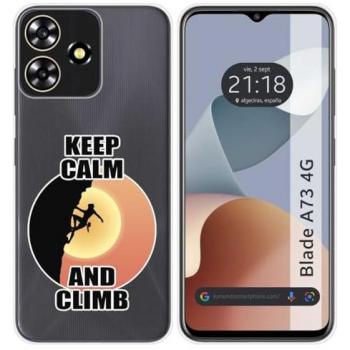 Funda de Silicona para Zte Blade A73 4G con Diseño de Mujer y Dibujos de Escalada