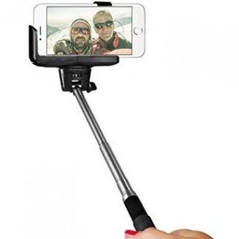 SBS - Teshaftuniv Smartphone Negro, Acero Inoxidable Palo para autofotos