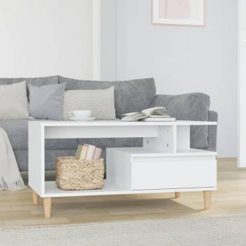 Mesa de salón blanca pulida 90x49x45 cm madera multicapa vidaXL