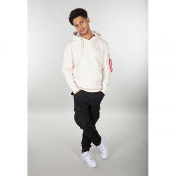 Alpha Industries Back Print Hooded Sweatshirt - Jet Stream White, XL