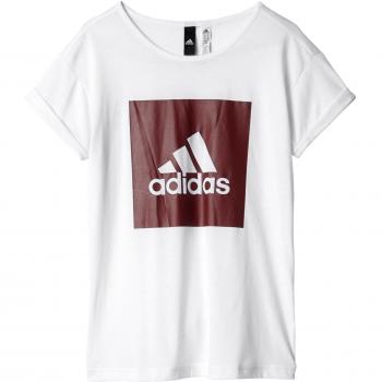 adidas Yg Logo Loose T Camiseta de Manga Corta, Niñas, Blanco