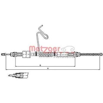 Cable de freno de mano Metzger trasero izquierdo Ford Transit 11.5669