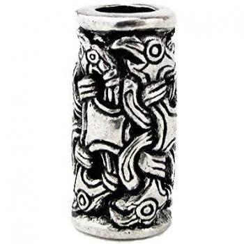 Asgard 2 Cuentas Vikingas Cuervos de Odín - Adorno Vikingo Perlas para Barbas, Rastas, Pelo, Pulseras