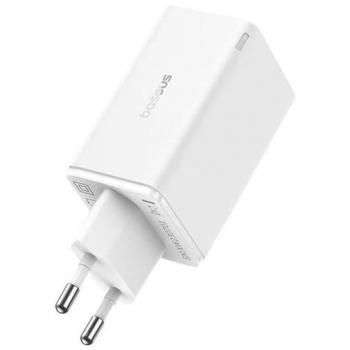 Cargador Rápido Baseus GaN6 Pro 100W con 2 Puertos USB-C y Cable de 1m, Color Blanco