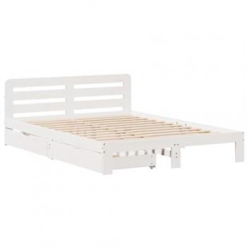 Estructura de cama sin colchón 150x200 cm madera maciza pino blanca