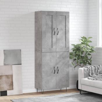 Aparador Alto de Madera Contrachapada Gris Hormigón 69,5x34x180 cm