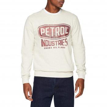 Petrol Industries Sweat, Jersey para Hombre, Blanco