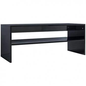 vidaXL Mesa de centro de aglomerado negro brillante 100x40x40 cm