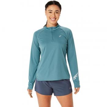 Camiseta de mujer Asics Icon de manga larga con media cremallera