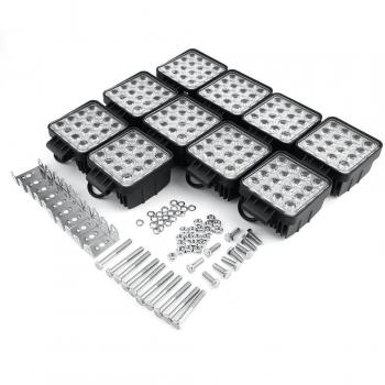 Poncherish 10 faros led de 48 W. Faro, proyector, reflector para exteriores, lámparas de trabajo. 10-30 V CC