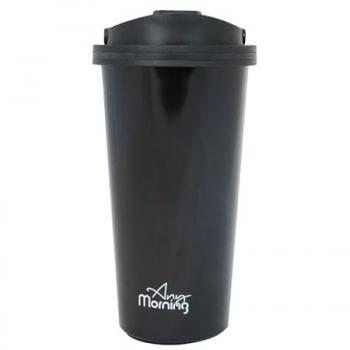 Taza Térmica de Acero Inoxidable Any Morning con Tapa Hermética, 500 ml Negra