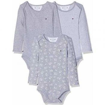 Tommy Hilfiger Baby Body Rib 3 Pack Giftbox Conjunto, Gris