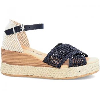 Sandalias Pitillos para mujer en color negro con diseño esparto y cuña