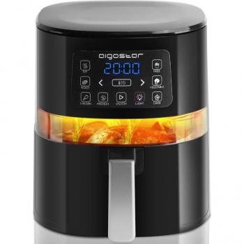 Freidora de aire sin aceite Aigostar Maha 4L, 1600W, con ventana de visualización y panel táctil LED